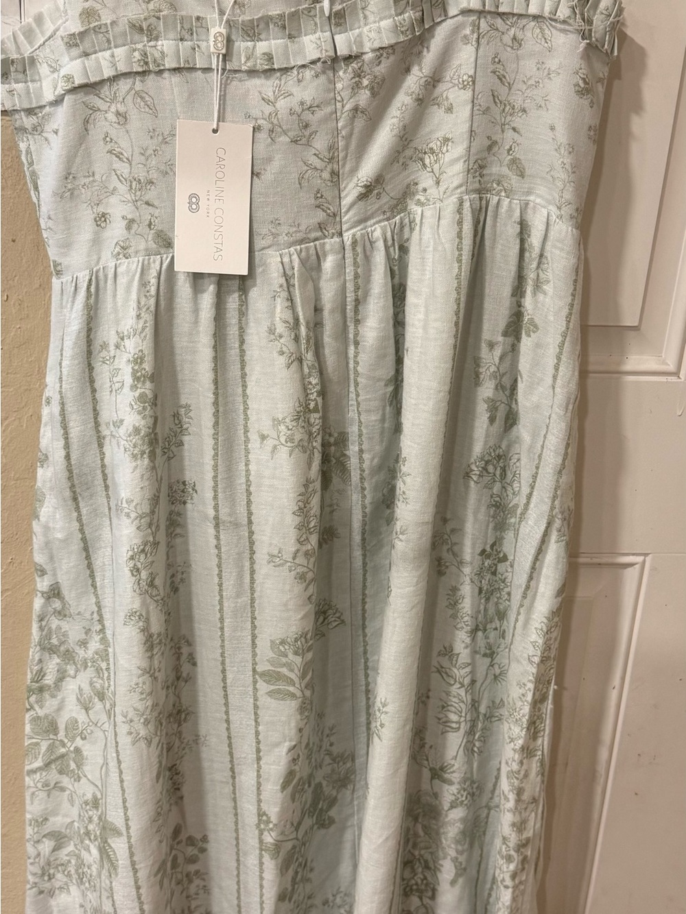 Caroline Constas Pale Mint Floral Maxi Dress - Picture 3 of 5